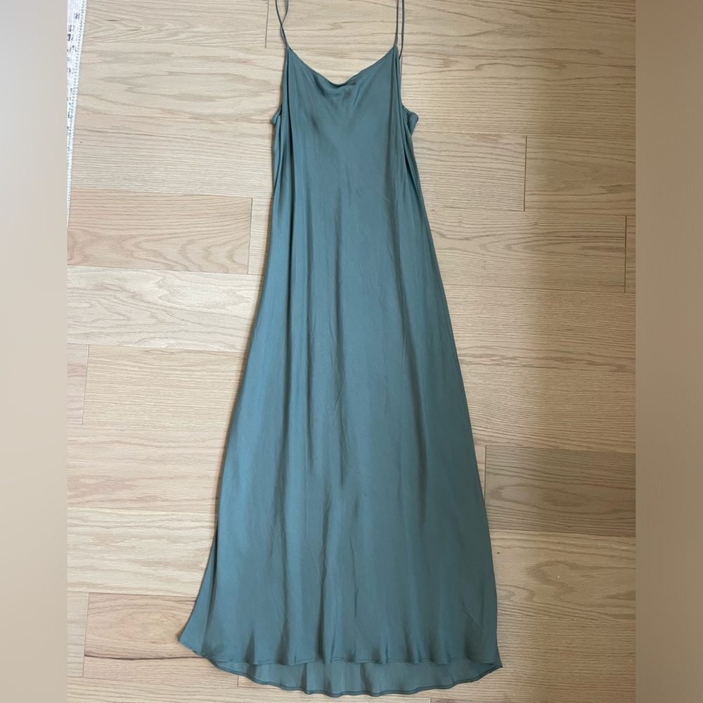 J Crew silk slip dress in sea foam